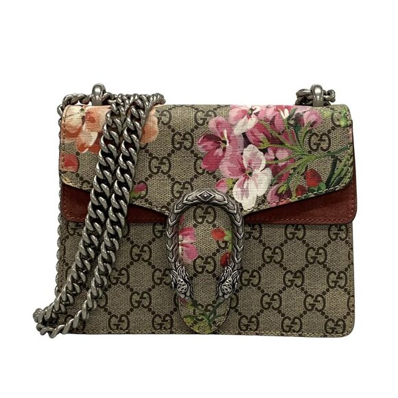 Auth GUCCI Dionysus/GG Blooms 421970 Beige Ebony Multi PVC Suede Shoulder Bag - Picture 1 of 15